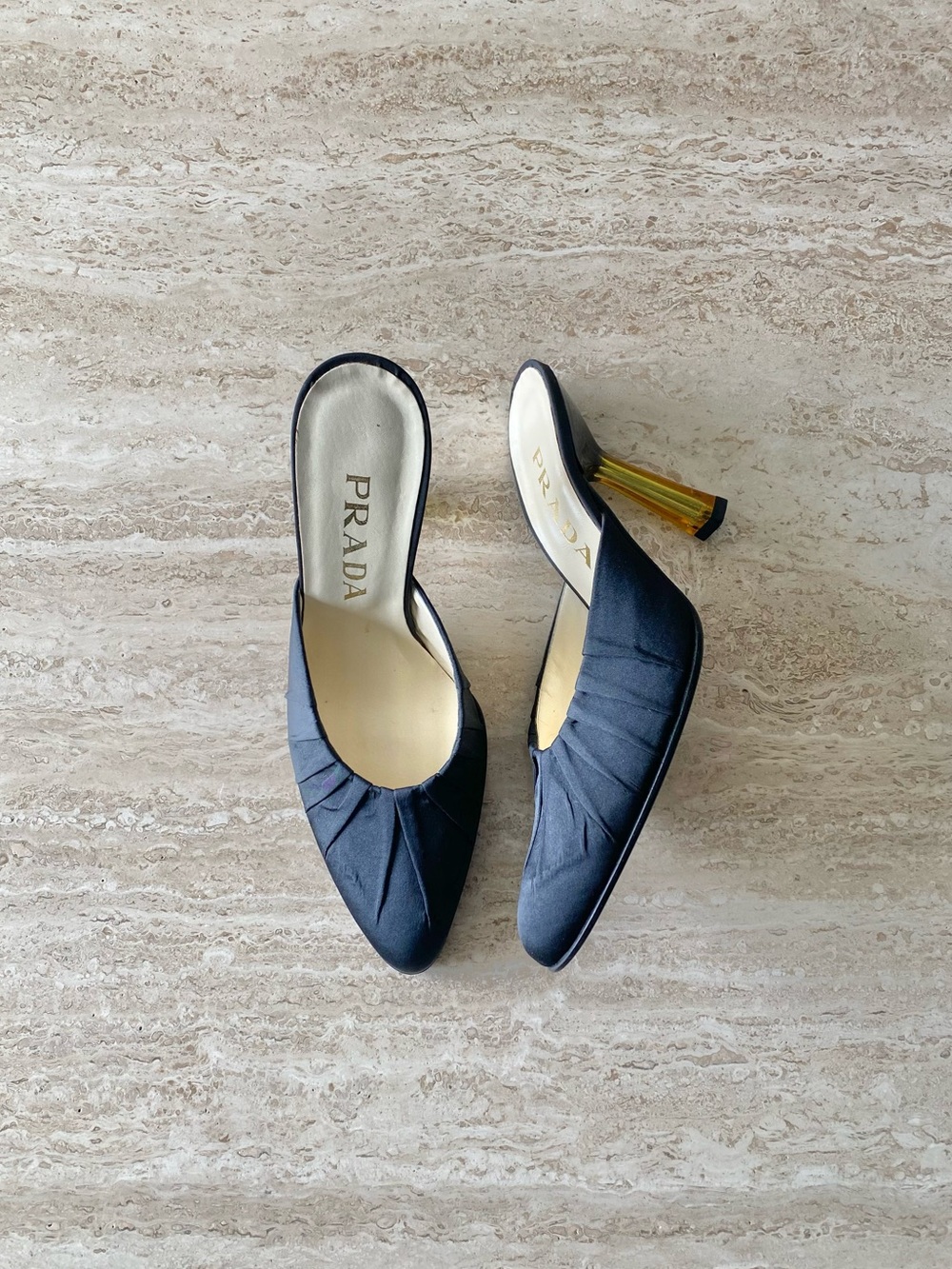Vintage Prada Lucite Heel Mules